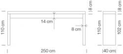 Communitybord Deck 250*40cm - 3