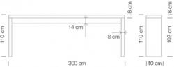 Communitybord Deck 300*40cm - 3