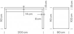 Communitybord Deck 200*80cm - 3