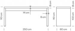 Communitybord Deck 250*80cm - 3