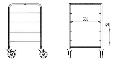 Korgvagn 9 korgar 50x50 cm Hallins