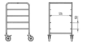 Korgvagn 9 korgar 50x50 cm Hallins