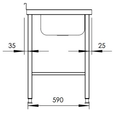 Rostfri arbetsbänk med dubbel ho DE-45 & DE-33 - 4