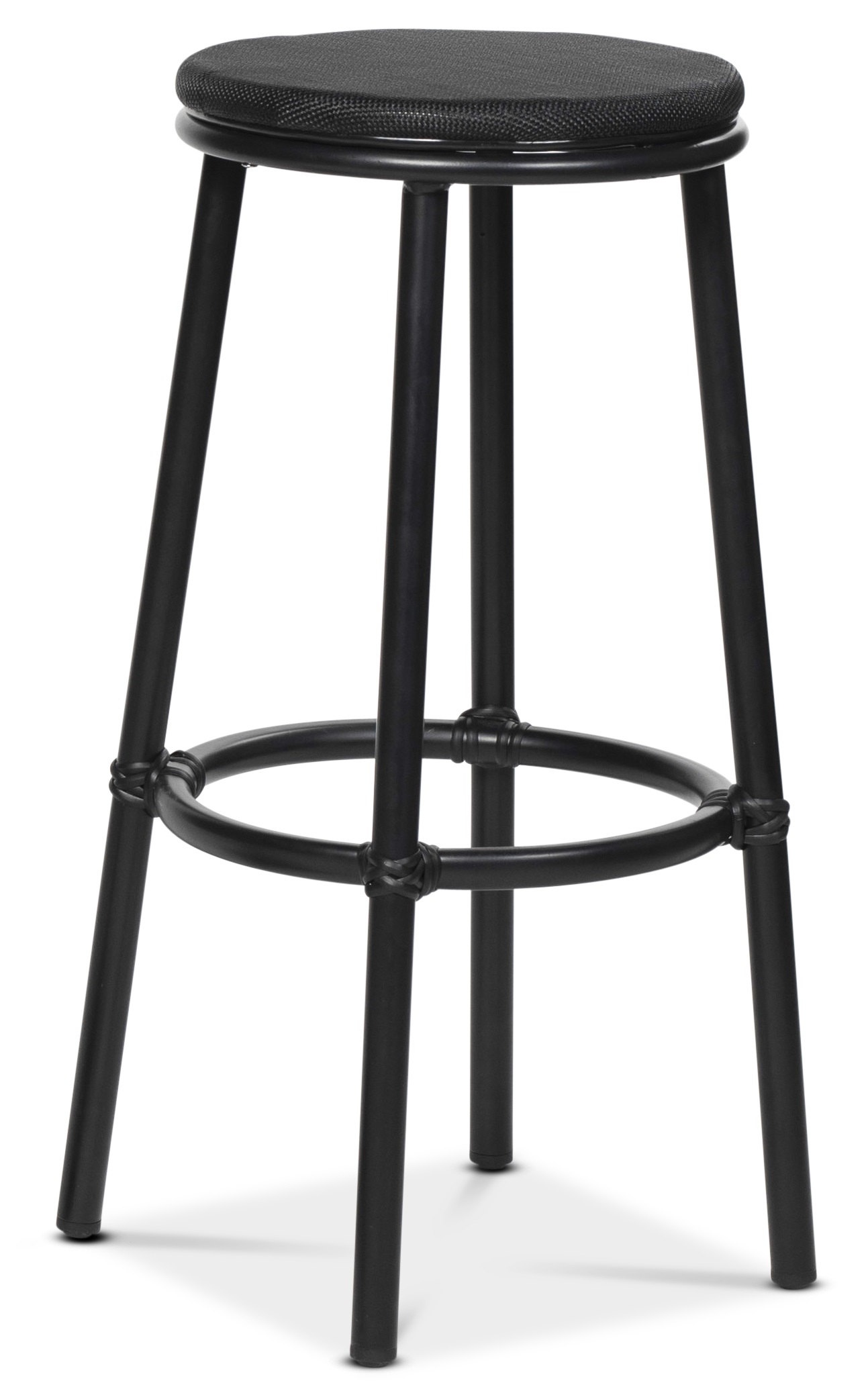 Barpall, svart textilene