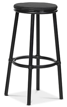 Barpall, svart textilene