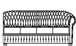 Soffa Ottocento, modul 4-sits