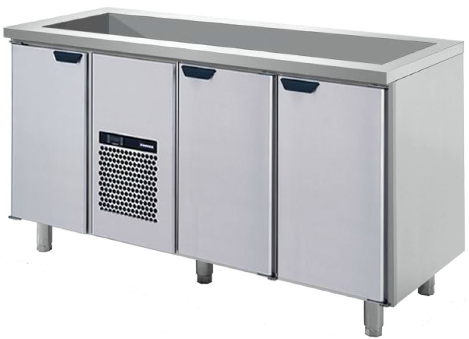 Dryckeskylbänk med kyld brunn, 1660*650*900