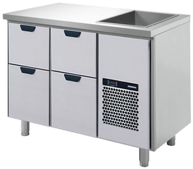 Dryckeskylbänk med brunn för is/flaskor, 1260*650*900