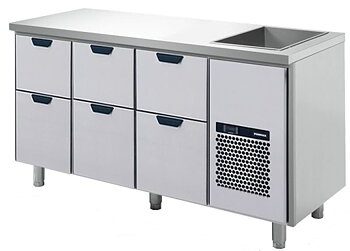 Dryckeskylbänk med brunn för is/flaskor, 1660*650*900