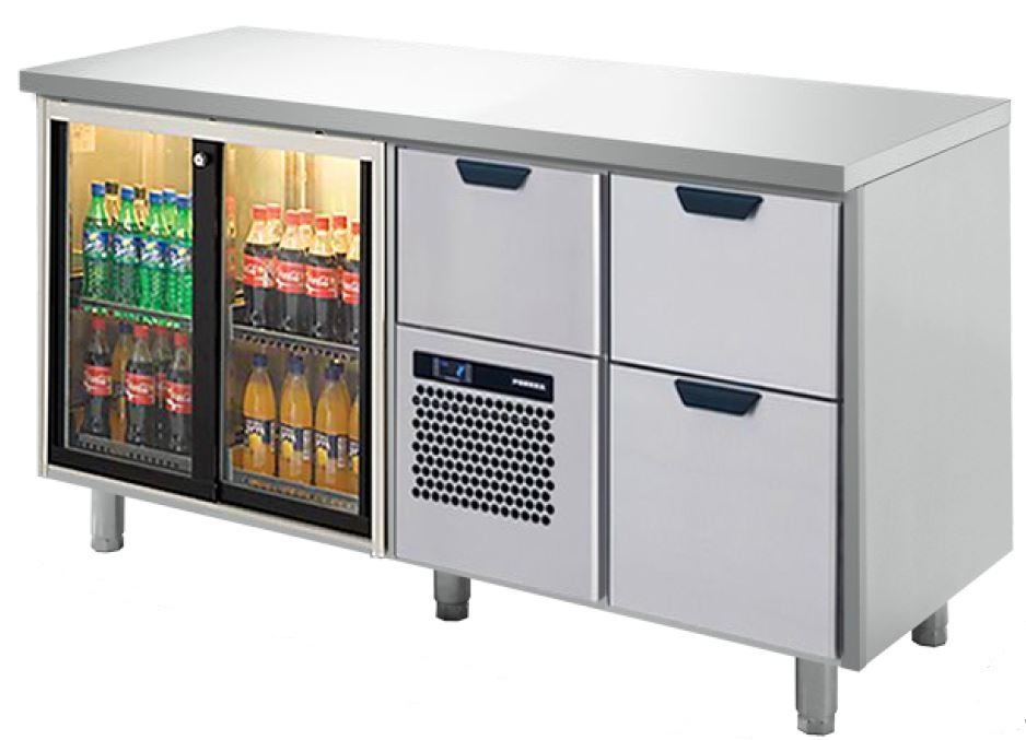 Dryckeskylbänk med slät arbetsskiva, 1660*550*900