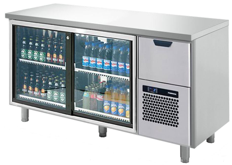 Dryckeskylbänk med slät arbetsskiva, 1660*550*900
