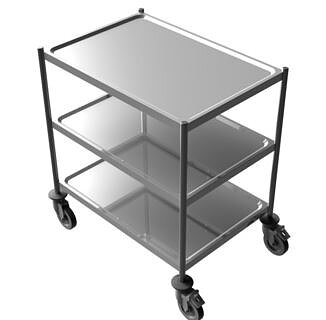 Rostfri rullvagn 3 plan 