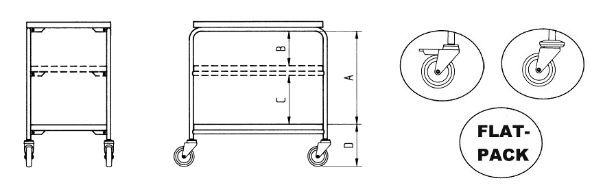 Rullbord med 2 laminatskivor Hallins - 2