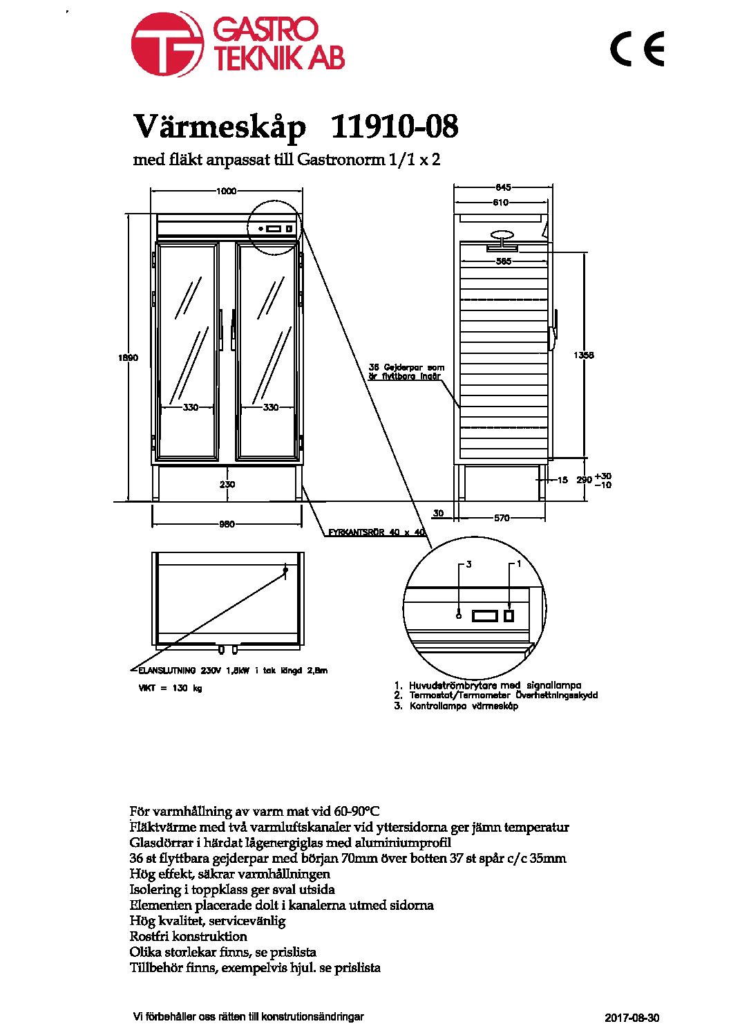 Värmeskåp Gastroteknik