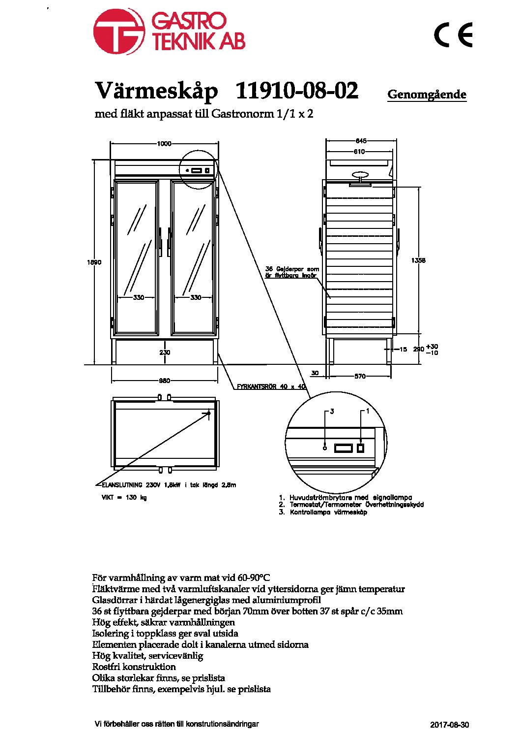 Värmeskåp Gastroteknik