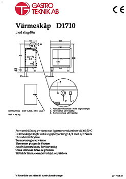 Värmeskåp Gastroteknik