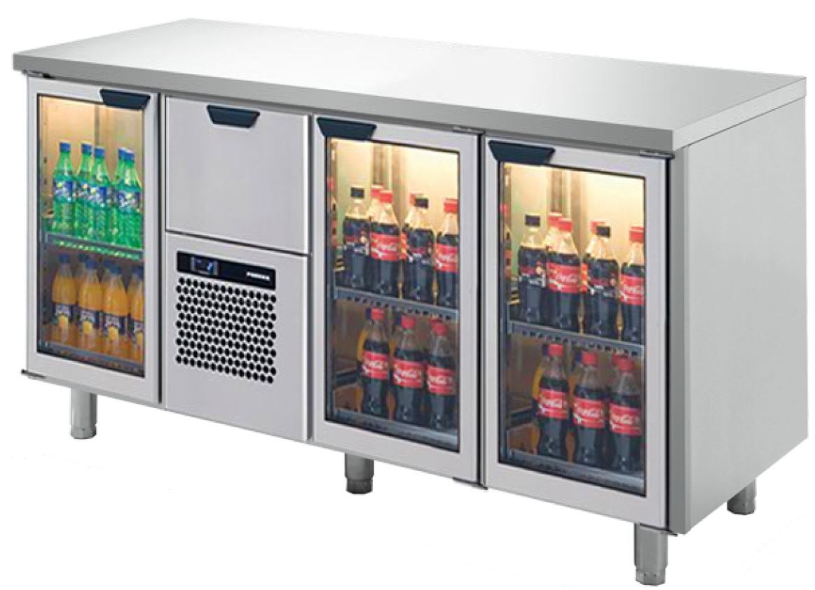 Dryckeskylbänk med slät arbetsskiva, 1660*650*900