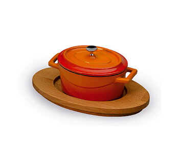 Träbricka oval till Minipot