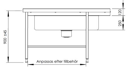 Inmatningsbänk med 100mm bassäng - 3