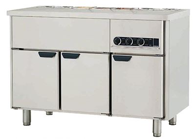 Värmedisk 1660mm med vattenbad för GN 1/4