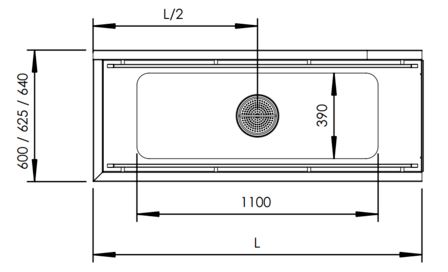 Inmatningsbänk med 100mm bassäng hög bakkant - 3