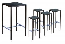 Möbelset Seaside barbord 750*750*1100mm + 4 barpallar - 2