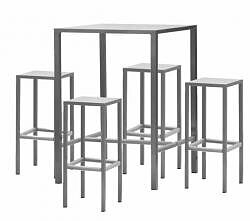 Möbelset Seaside barbord 750*750*1100mm + 4 barpallar