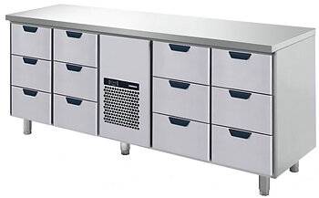 Kylbänk med slät arbetsskiva, 2060*650*900