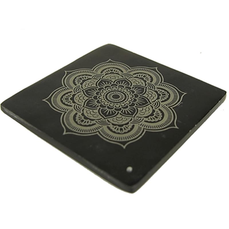 Rökelsehållare Sten - Mandala Svart