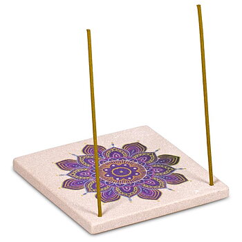 Rökelsehållare Sandsten - Mandala i Lila