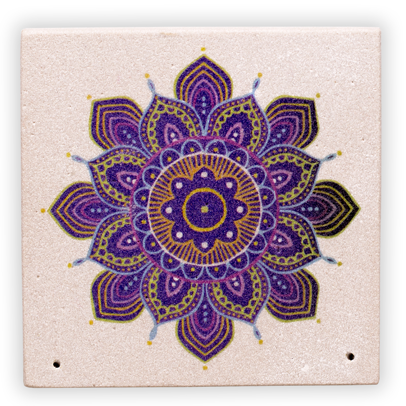 Rökelsehållare Sandsten - Mandala i Lila