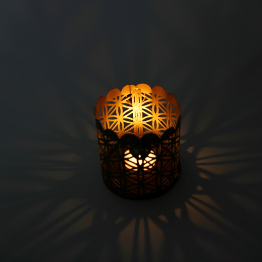 Ljushållare metall "Flower of Life" - Låg - 2