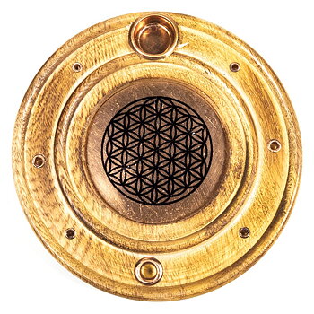Rökelsehållare Trä - Flower of Life i trä