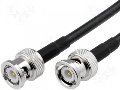 Koaxial 1m patchkabel BNC ha - ha, RG58, 1,0m