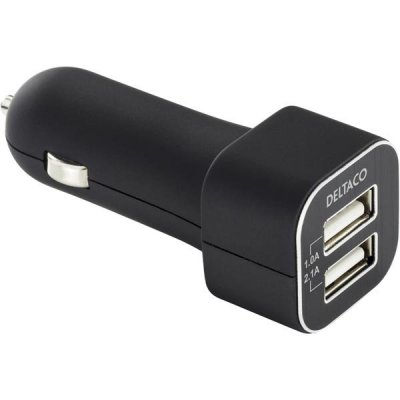 Cigguttag 12...24V till 2xUSB 5V 3,1A Svart