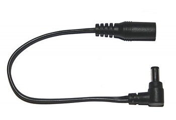 DC adapter 5,5x2,5 hona till Vinklad 5,5x2,1 hane