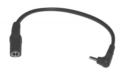 Vinklad DC adapter 5.5x2.1 hona till 2.5x0.7 mm hane