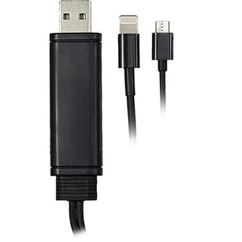 EPZI IPLH-187 Universal syncladdnings-kabel Lightning USB Micro 0,2m svart