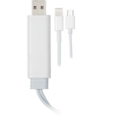 EPZI IPLH-188 Universal syncladdnings-kabel Lightning USB Micro 0,2m