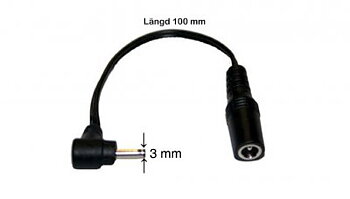 Vinklad DC adapter 5.5x2.1 hona till 3.0x1.1 hane