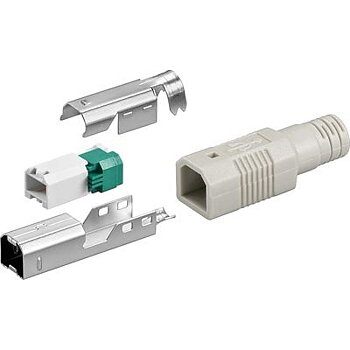 USB Typ B ha kontaktdon, verktygsfri, grå
