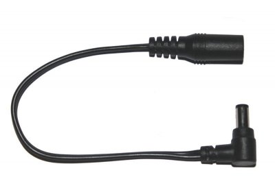 DC adapter 5.5x2.1 hona till Vinklad 5.5x2.1 hane 150mm
