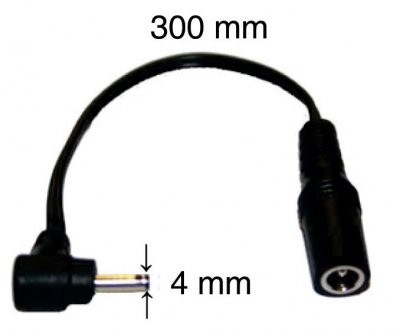 Vinklad DC adapter 5,5x2,1 hona till 4,0x1,7 hane