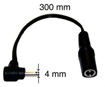 Vinklad DC adapter 5,5x2,1 hona till 4,0x1,7 hane
