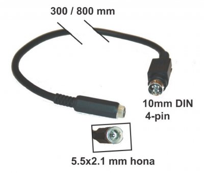 4-Pin Typ-A till  5.5x2.1 hona, 30cm