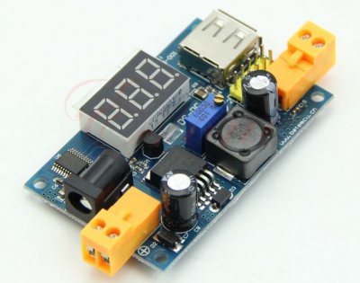 DC-DC Adjustable Step-Down Power Converter ModuleLED VoltmeterUSB Port