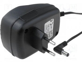 AC adapter 12V 0,5A 5,5x2,1mm Stab. (-) i cent