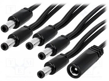 Strömsplitter 1-5, 5.5x2.5mm, 0.35m