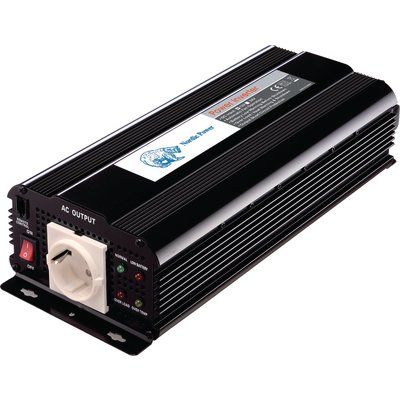 Växelriktare 12 volt 220V AC,1000 W Schukouttag