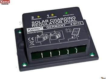 Laddningsregulator för solpaneler, dubbel, 16 A, KEMO